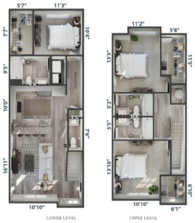 3 Bed / 3½ Bath / 1,431 sq ft / Application Fee: $75 / Rent: $815 per month